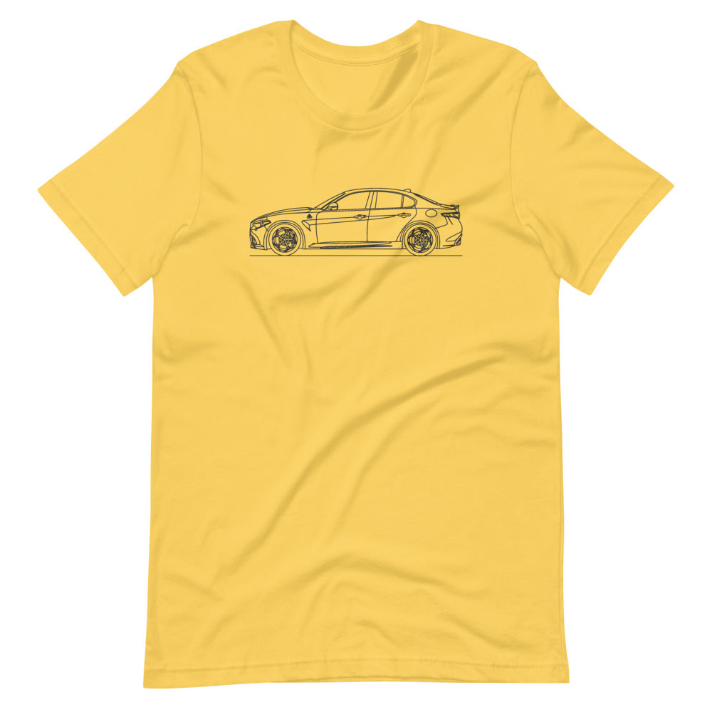 Alfa Romeo Giulia Quadrifoglio Yellow T-shirt - Artlines Design