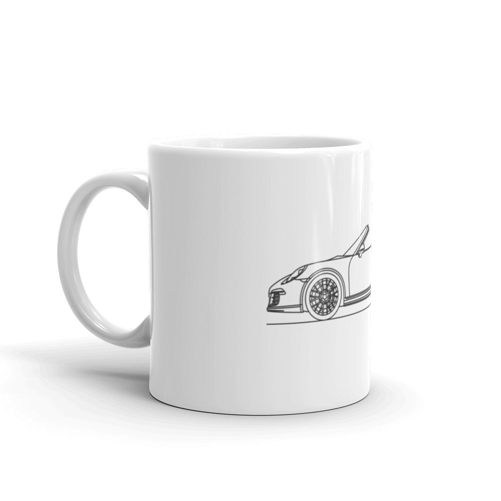 Porsche 911 GTS Targa mug on display