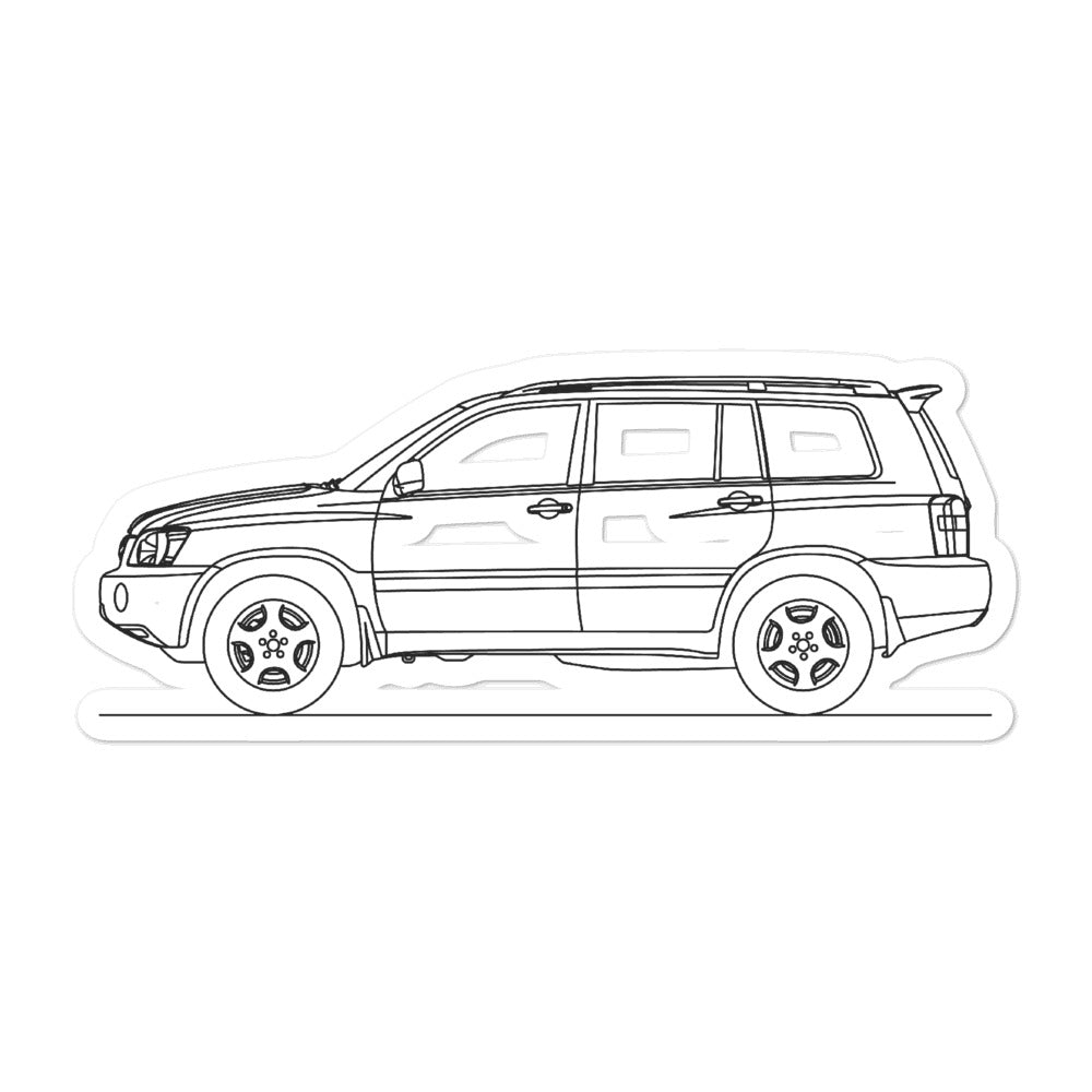 Highlander Car Sticker Toyota Highlander XU20 Outline Sticker for Automotive Enthusiasts ...