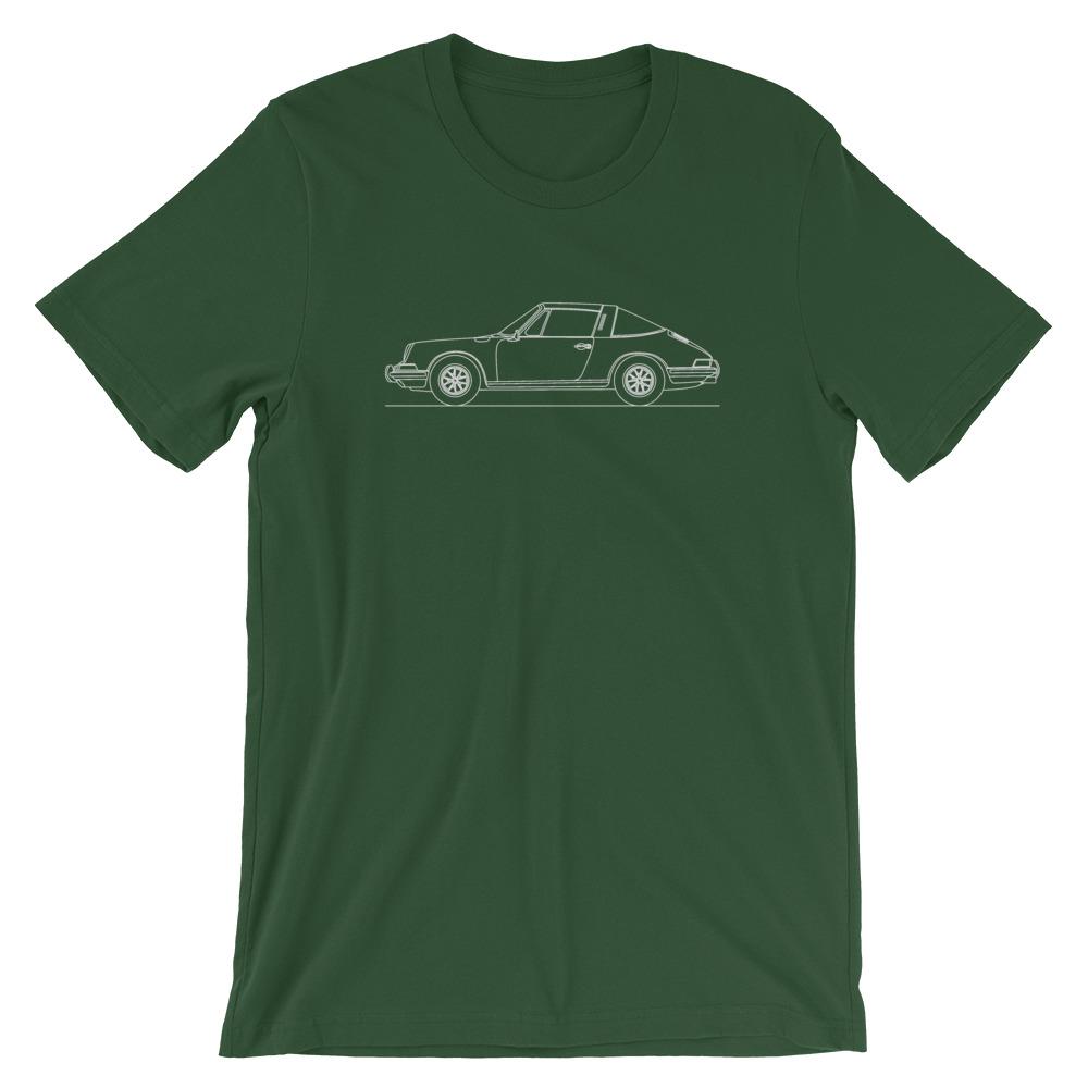 Porsche 911 Targa t-shirt design displayed.