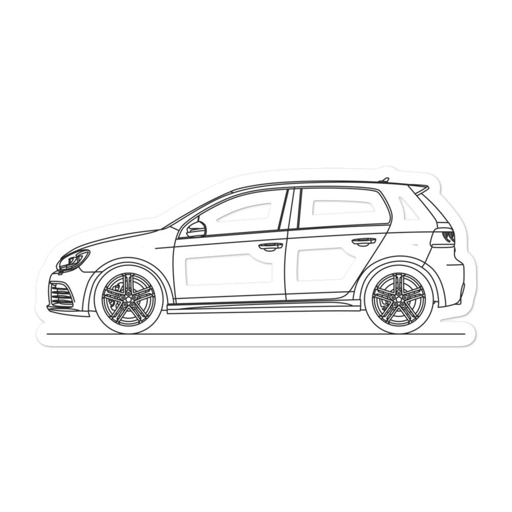Volkswagen Golf R MK6 Outline Vinyl Sticker Design – Artlines Design