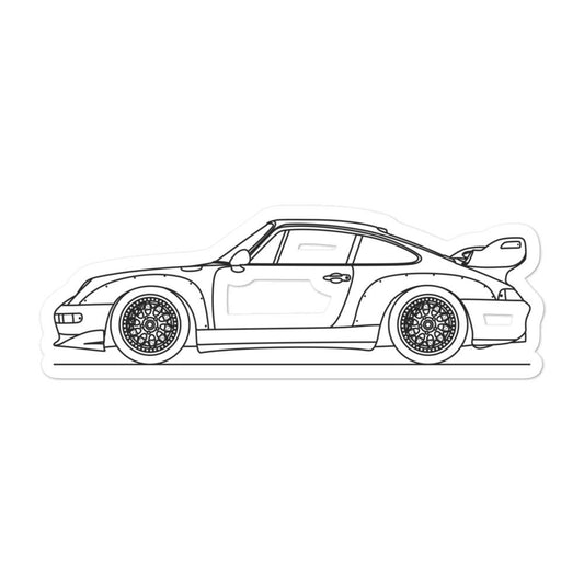 Porsche 911 993 GT2 Silhouette sticker design