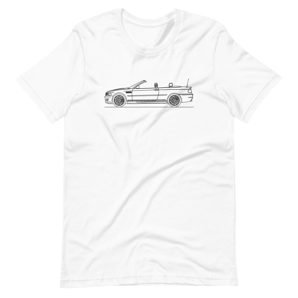 BMW E46 M3 Cabriolet T-shirt White - Artlines Design