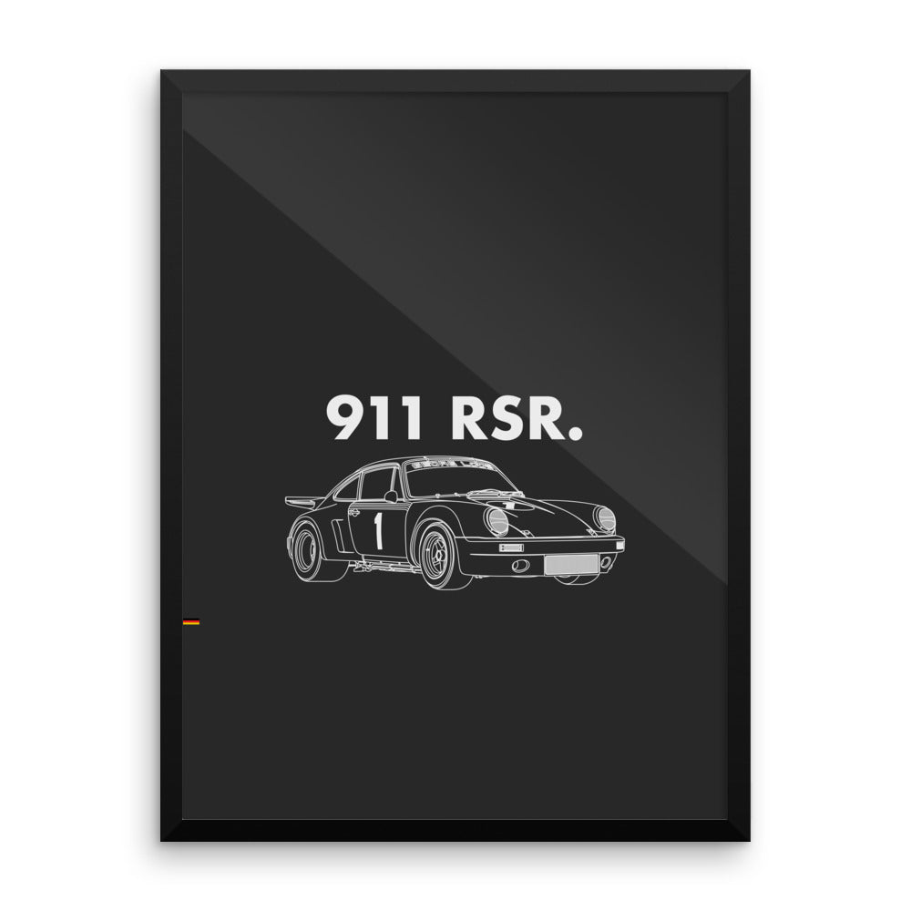 Porsche 911 1974 RSR silhouette art poster