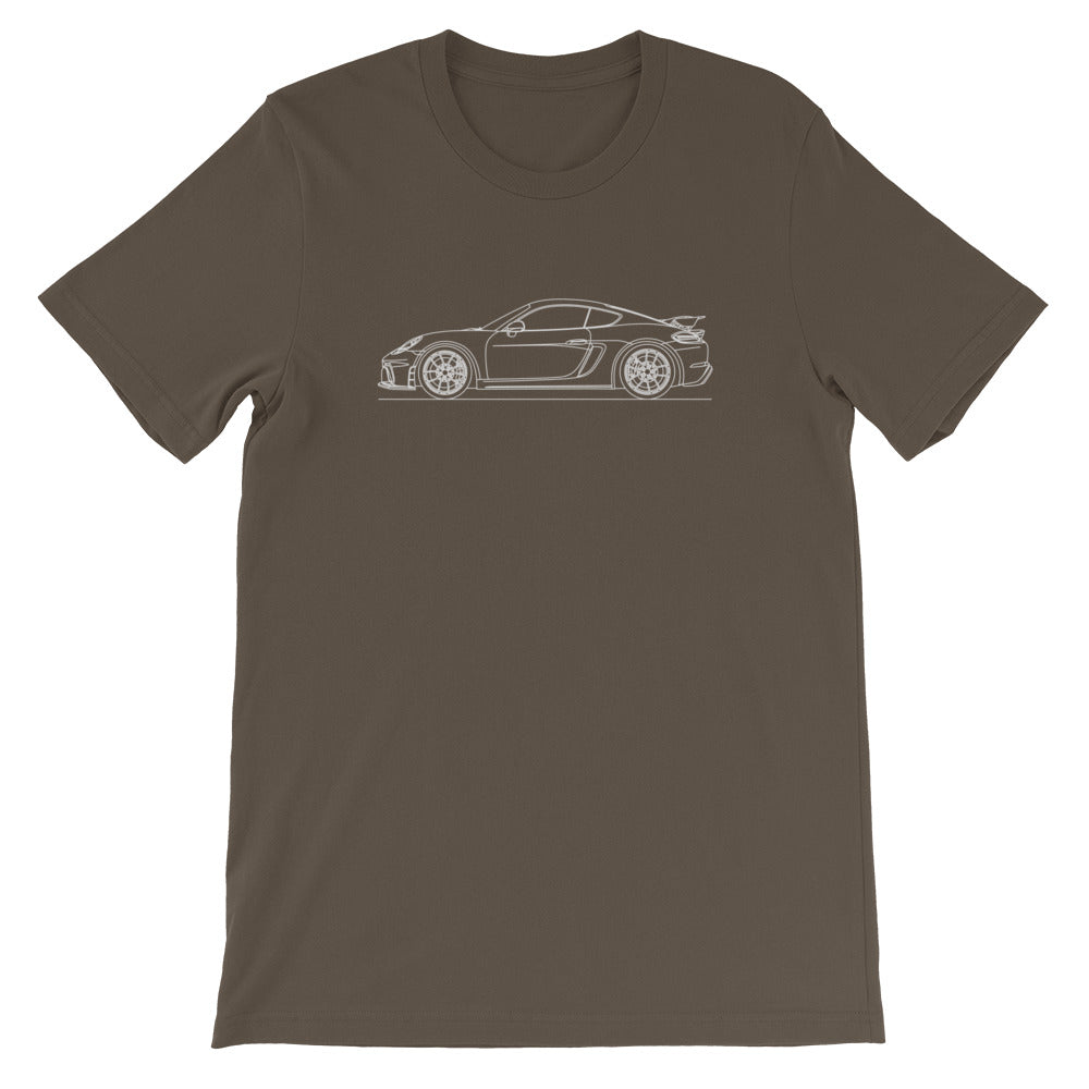 Porsche Cayman GT4 718 T-shirt Army - Artlines Design