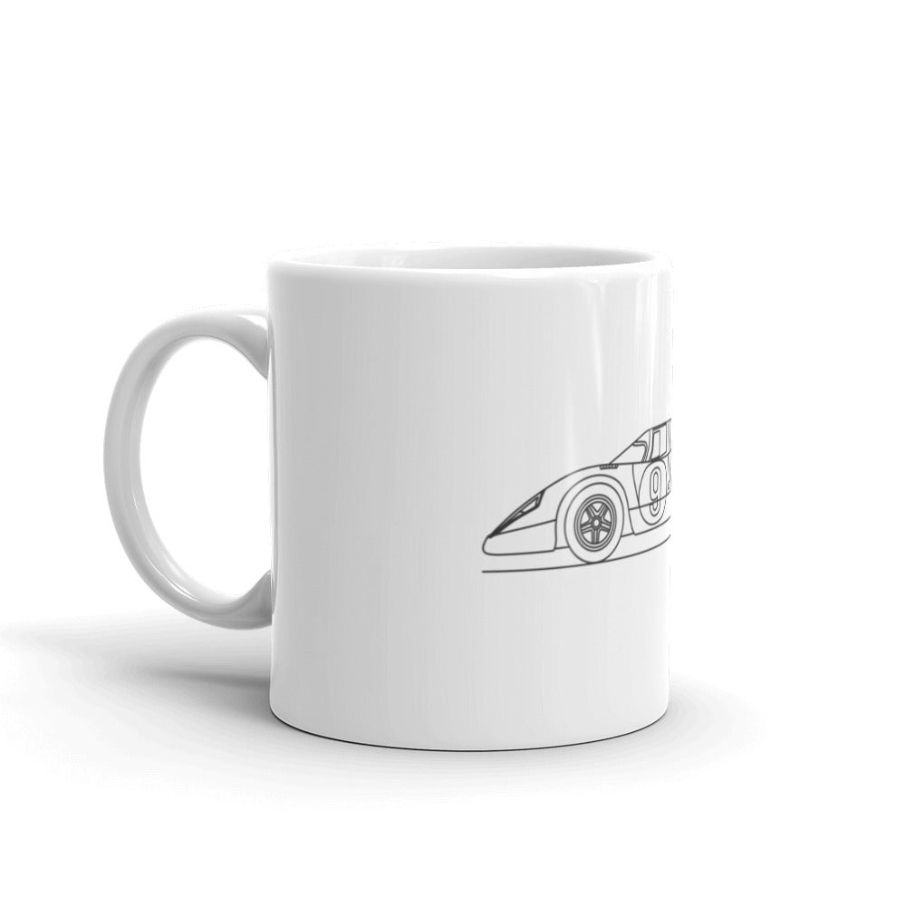 Porsche 917 mug with sleek design displayed.