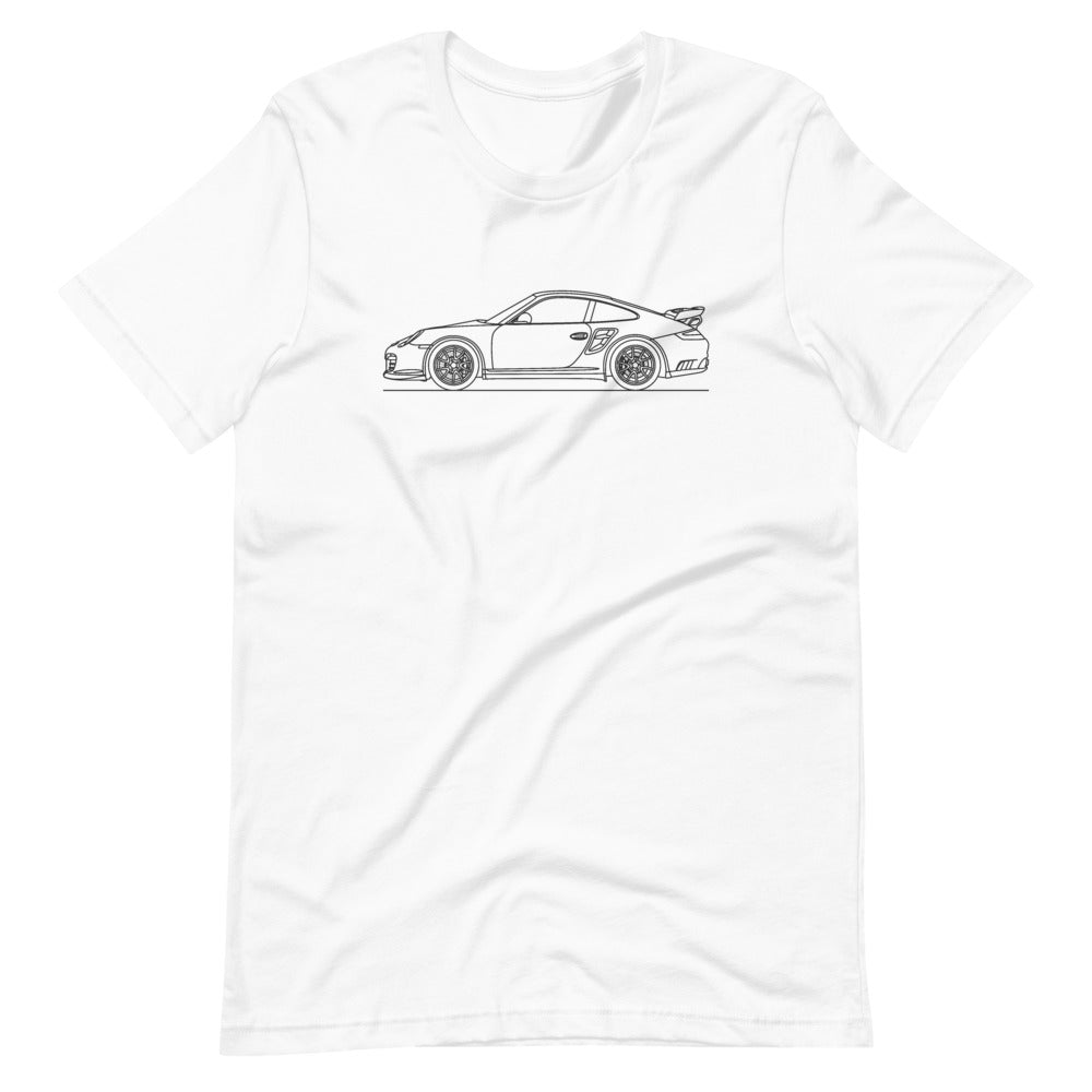 Porsche 911 997 GT2 T-shirt White - Artlines Design