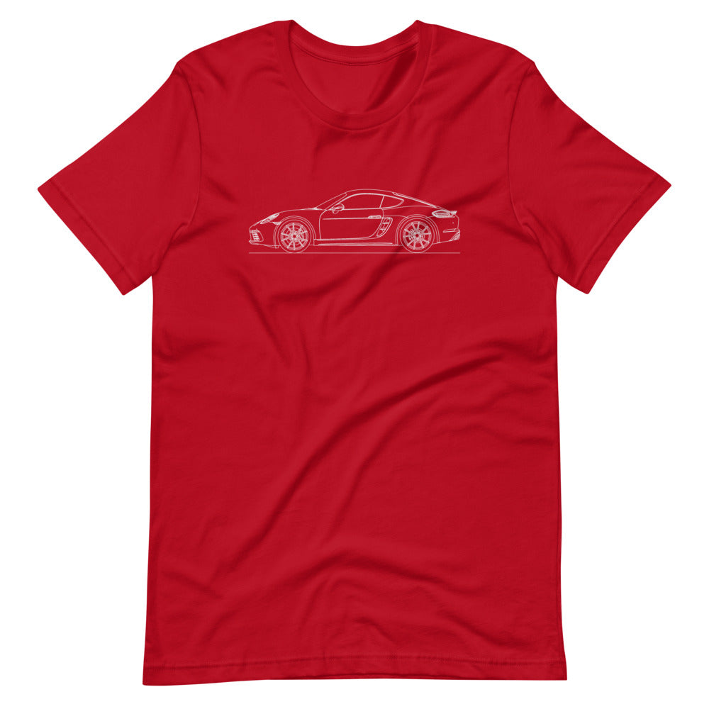 Porsche Cayman S 718 T-shirt Red - Artlines Design