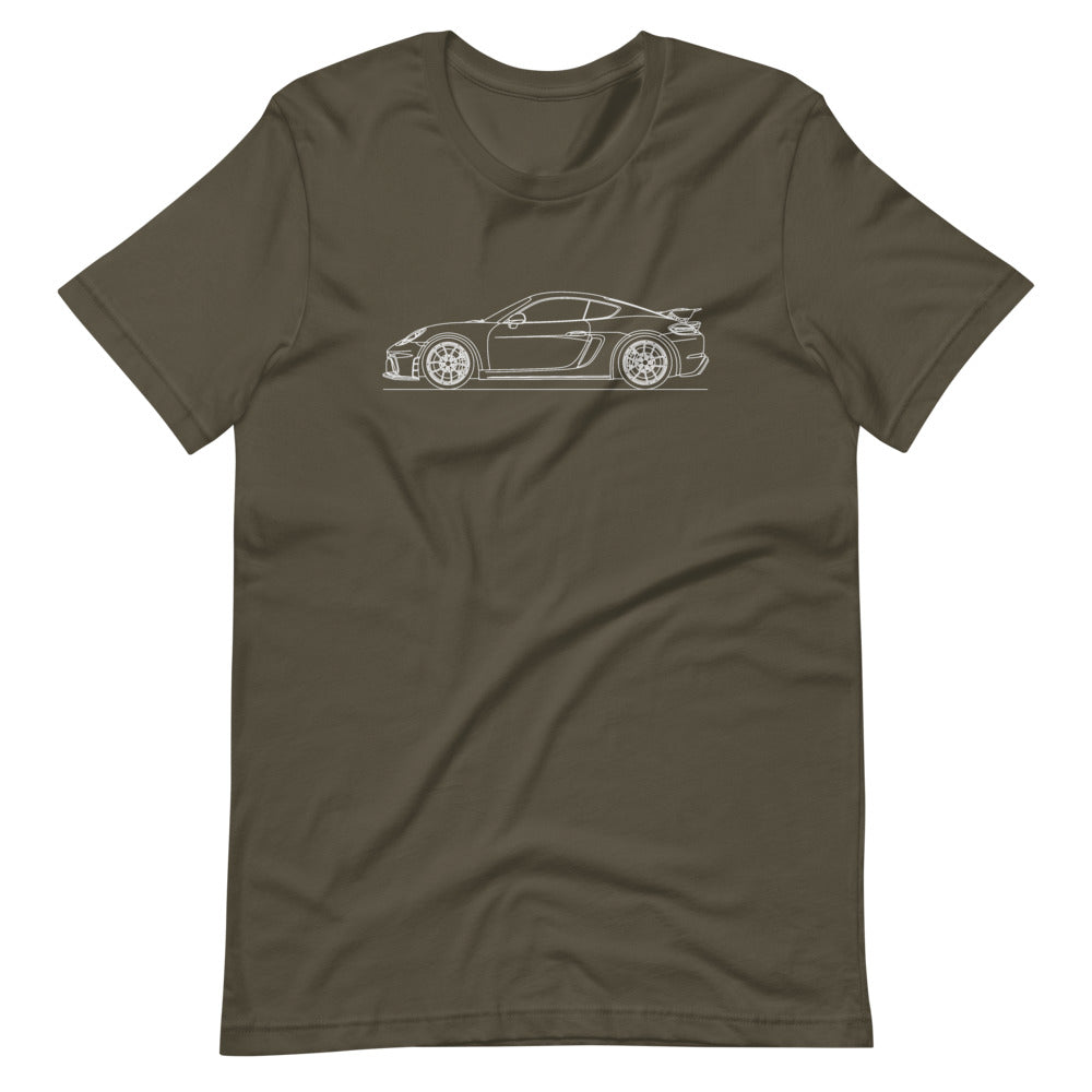 Porsche Cayman GT4 981 T-shirt Army - Artlines Design