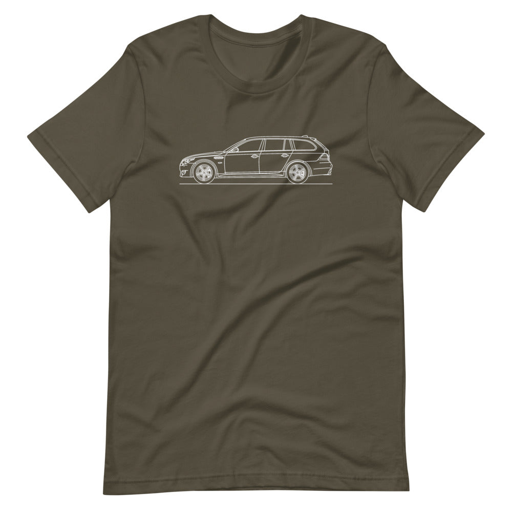 BMW E61 M5 Touring T-shirt Army - Artlines Design