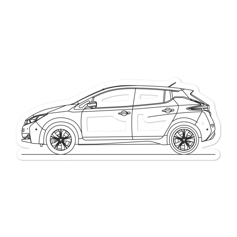 Nissan Leaf II Silhouette sticker on display