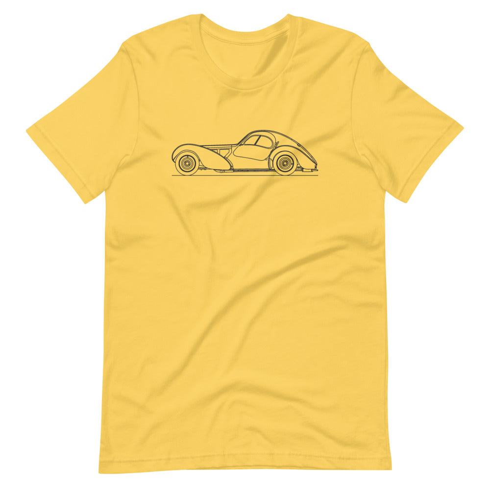 Bugatti Type 57SC Atlantic T-shirt Yellow - Artlines Design