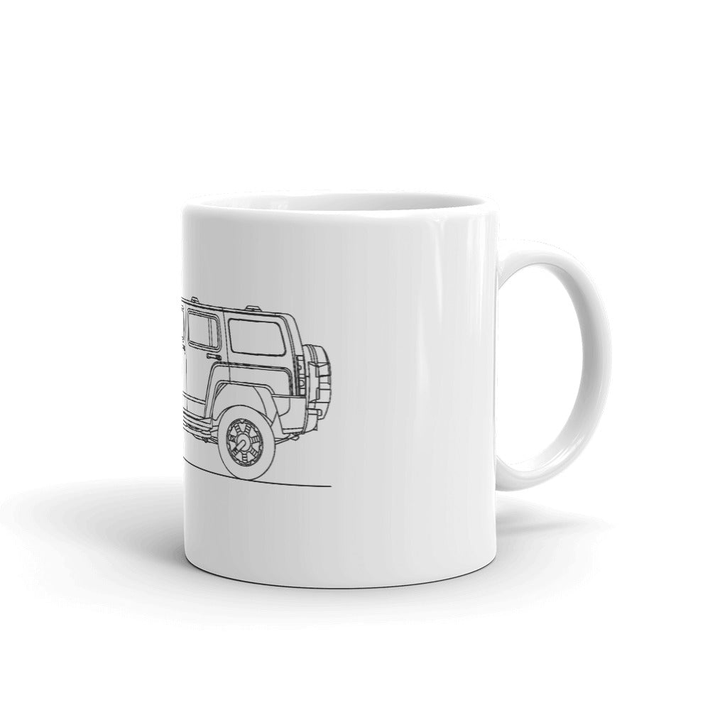 Hummer H3 silhouette on a ceramic mug