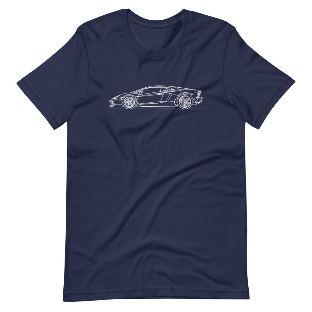 Lamborghini Aventador silhouette T-shirt design close-up