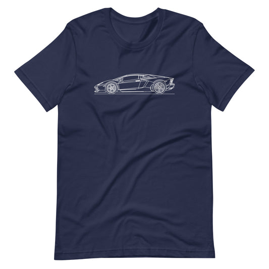Lamborghini Aventador silhouette T-shirt design close-up
