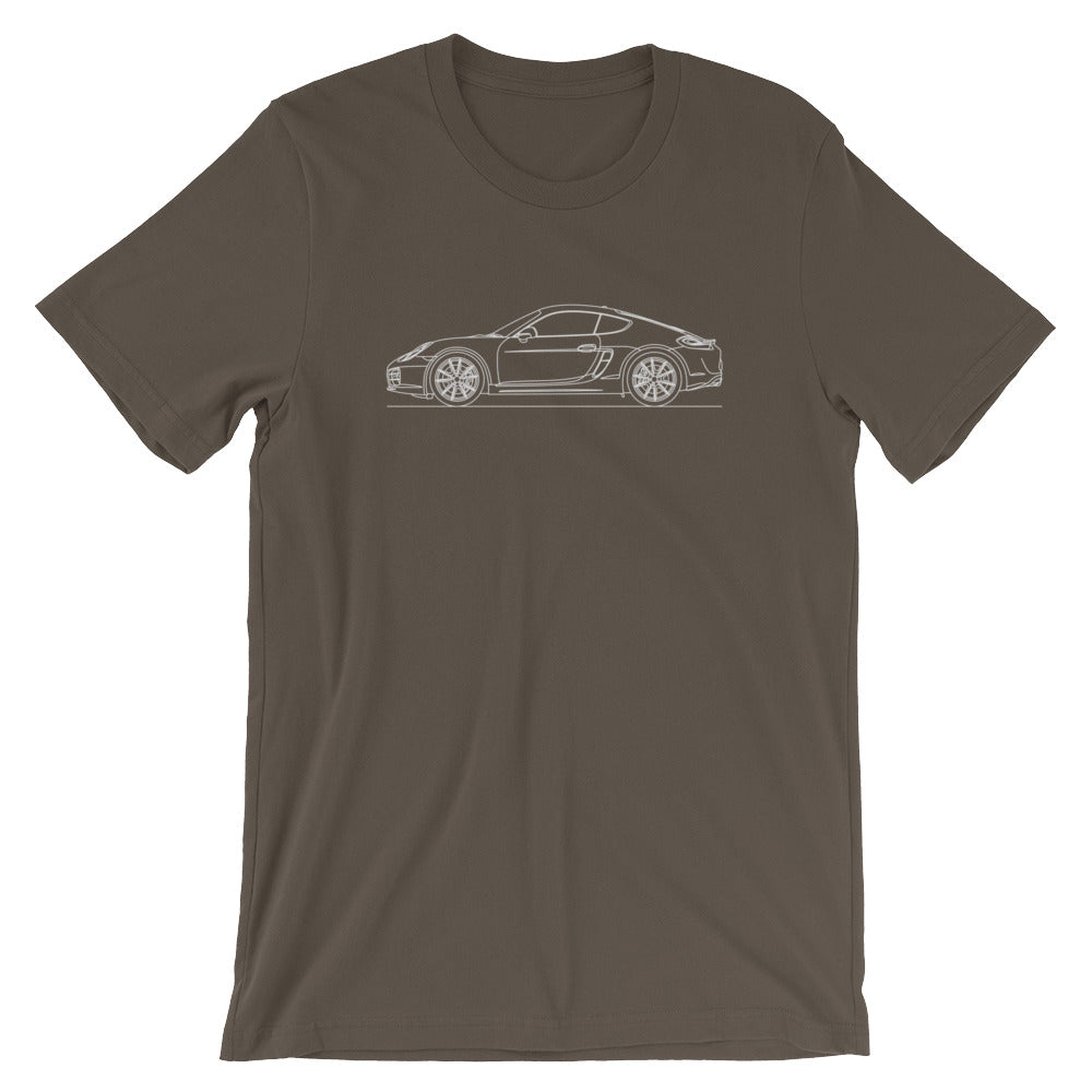 Porsche Cayman S 981 T-shirt Army - Artlines Design