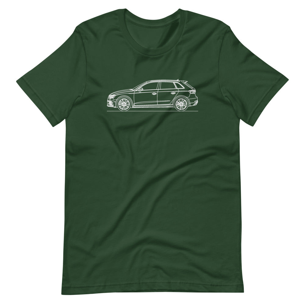 Audi 8V RS3 Sportback Outline T-shirt design