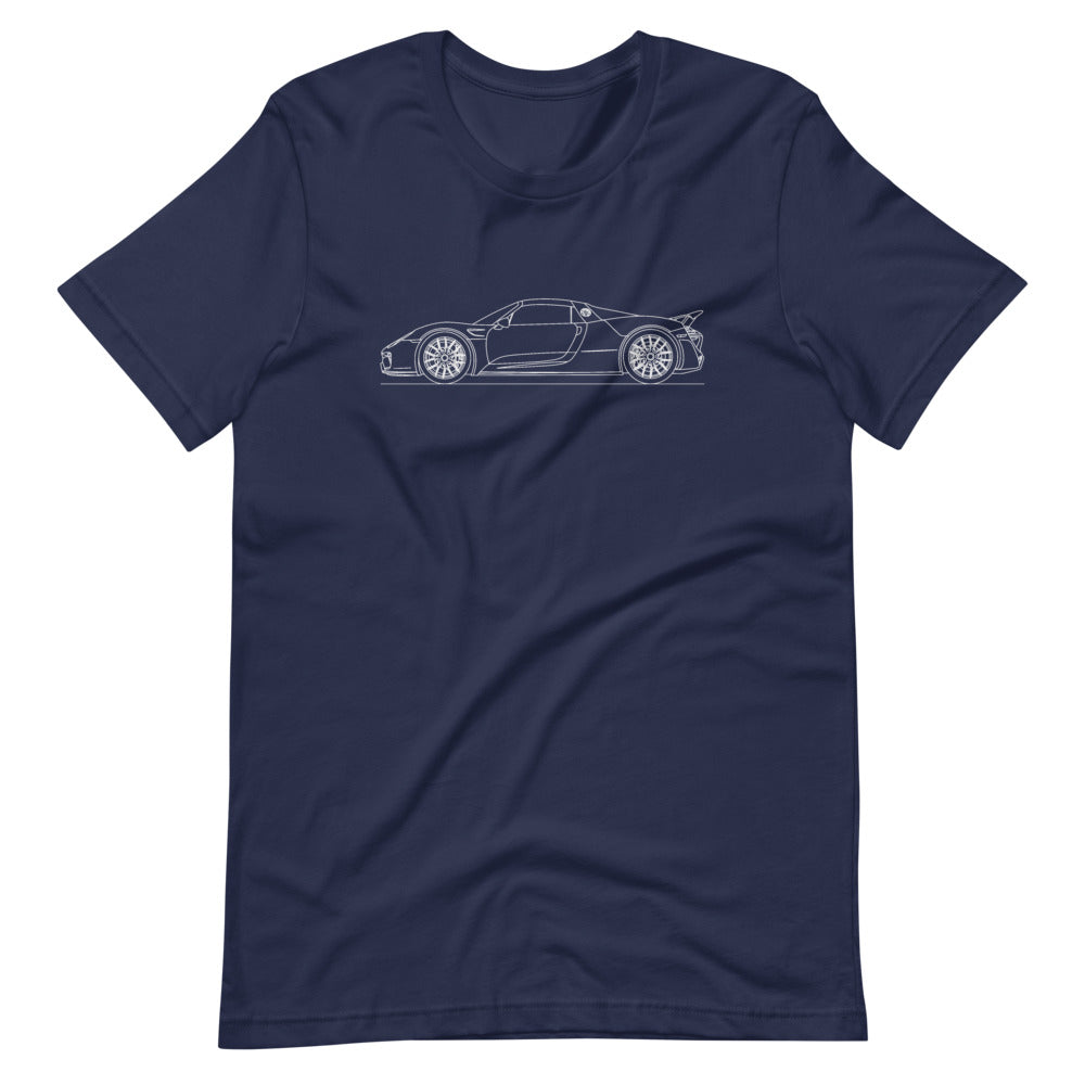 Porsche 918 Spyder Weissach Package T-shirt Navy - Artlines Design