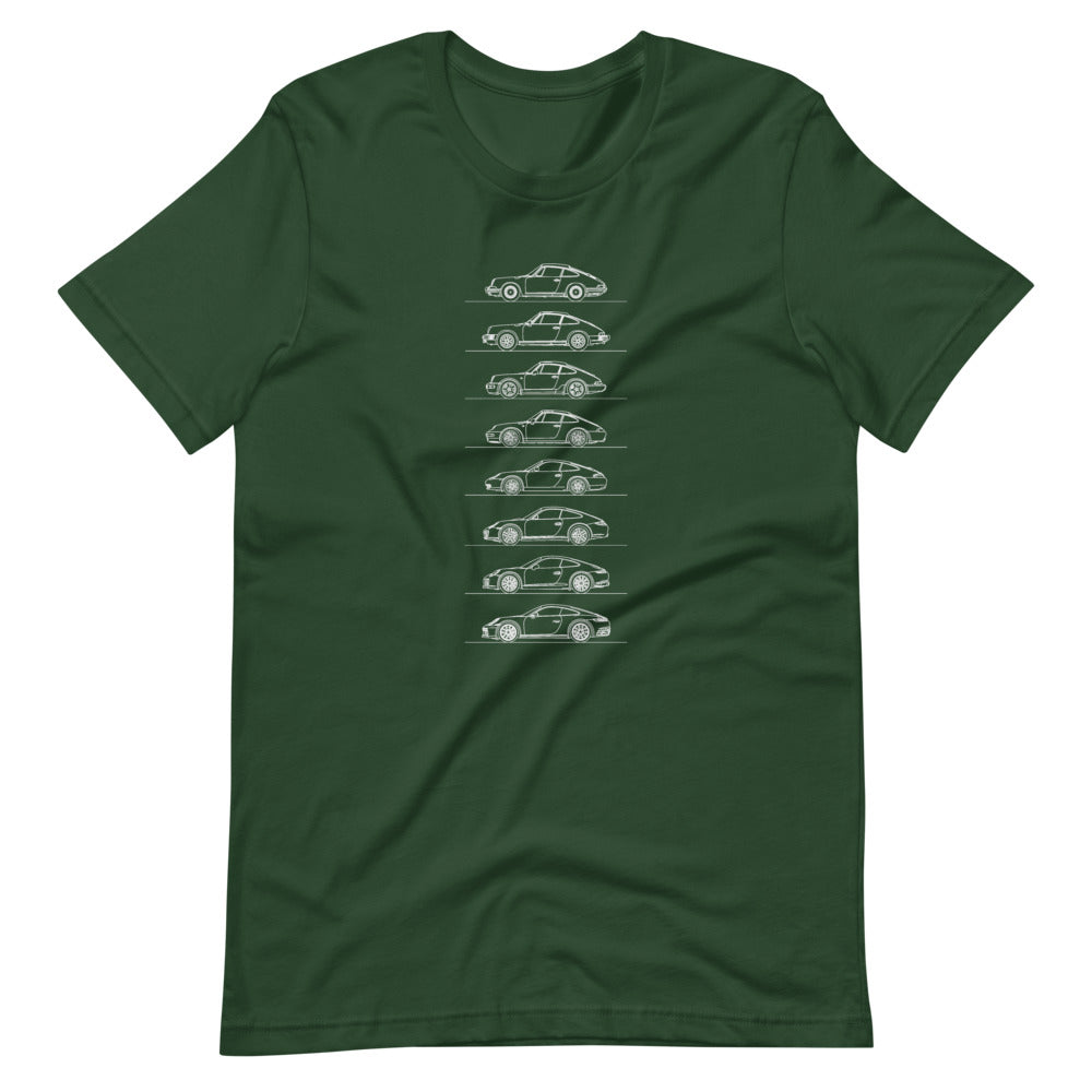 Porsche 911 Evolution T-shirt Forest - Artlines Design