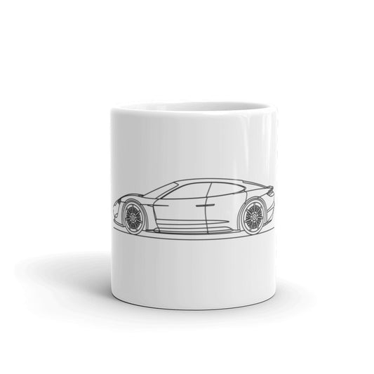 Porsche Mission E Silhouette ceramic coffee mug
