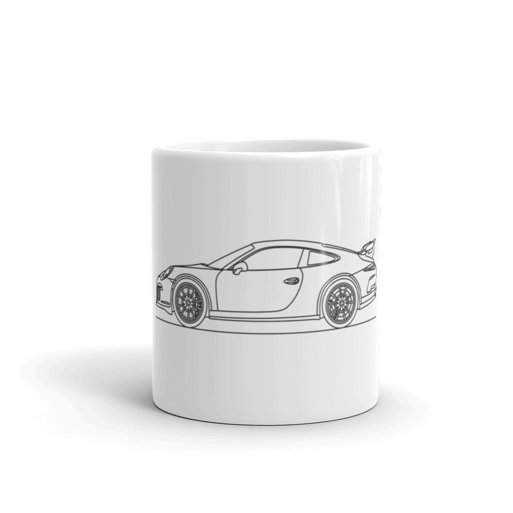 Porsche 911 GT3 outline coffee mug design