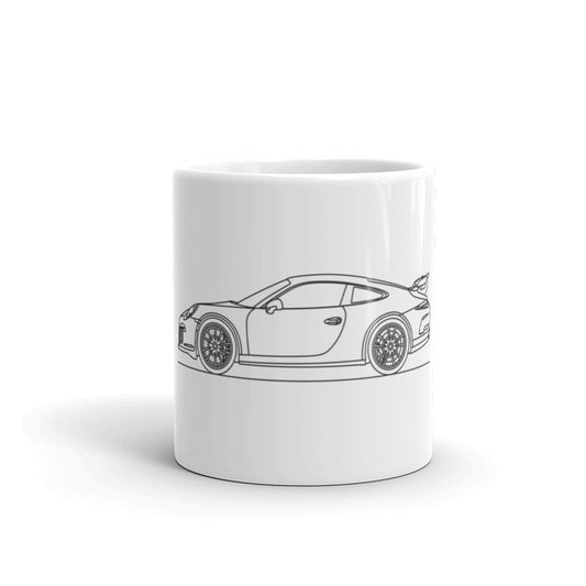 Porsche 911 GT3 outline coffee mug design