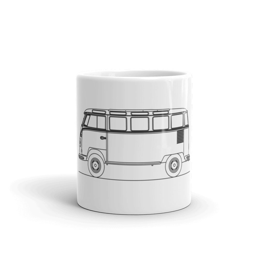 VW Transporter T1 Outline Mug on a table