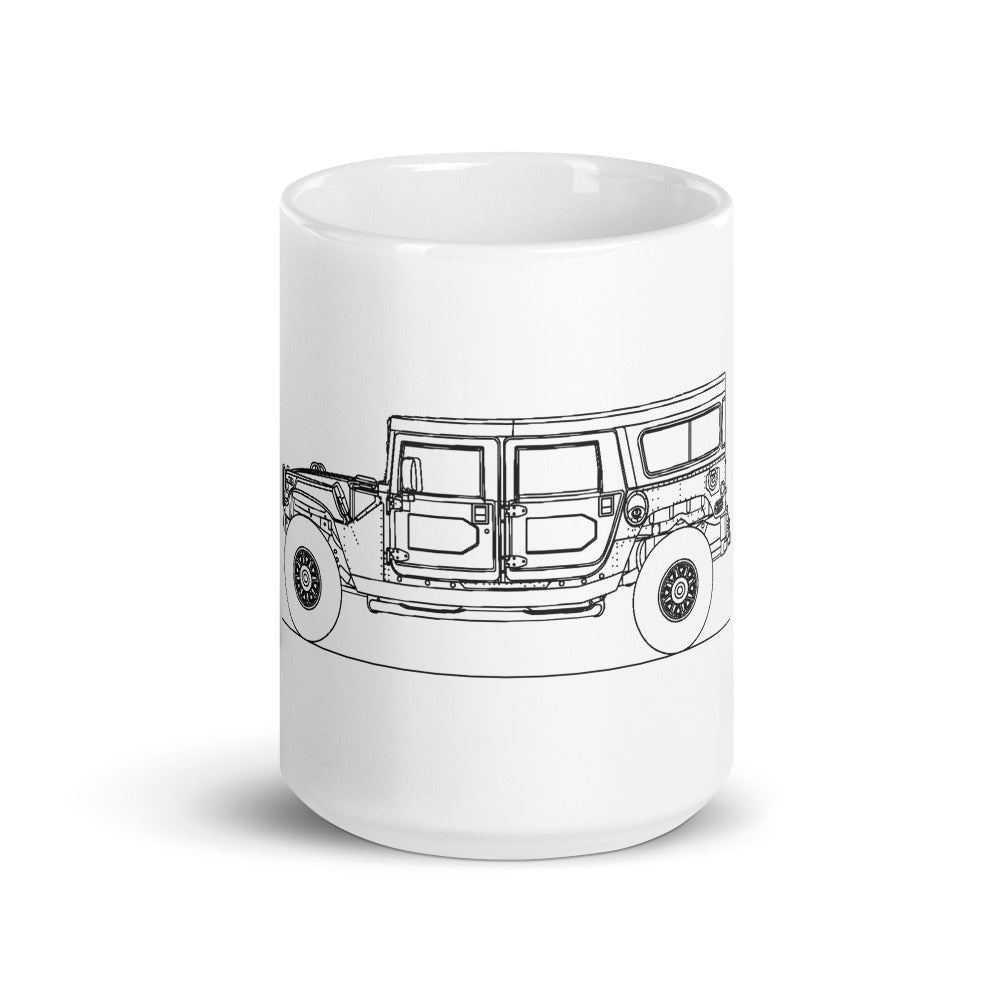 Hummer H1 wagon mug on a table