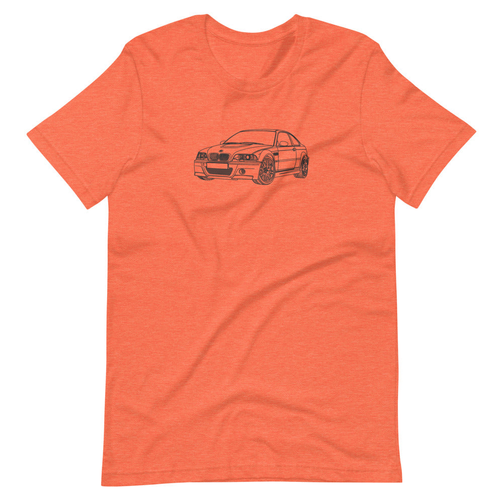 BMW E46 M3 FTQ T-shirt Heather Orange - Artlines Design