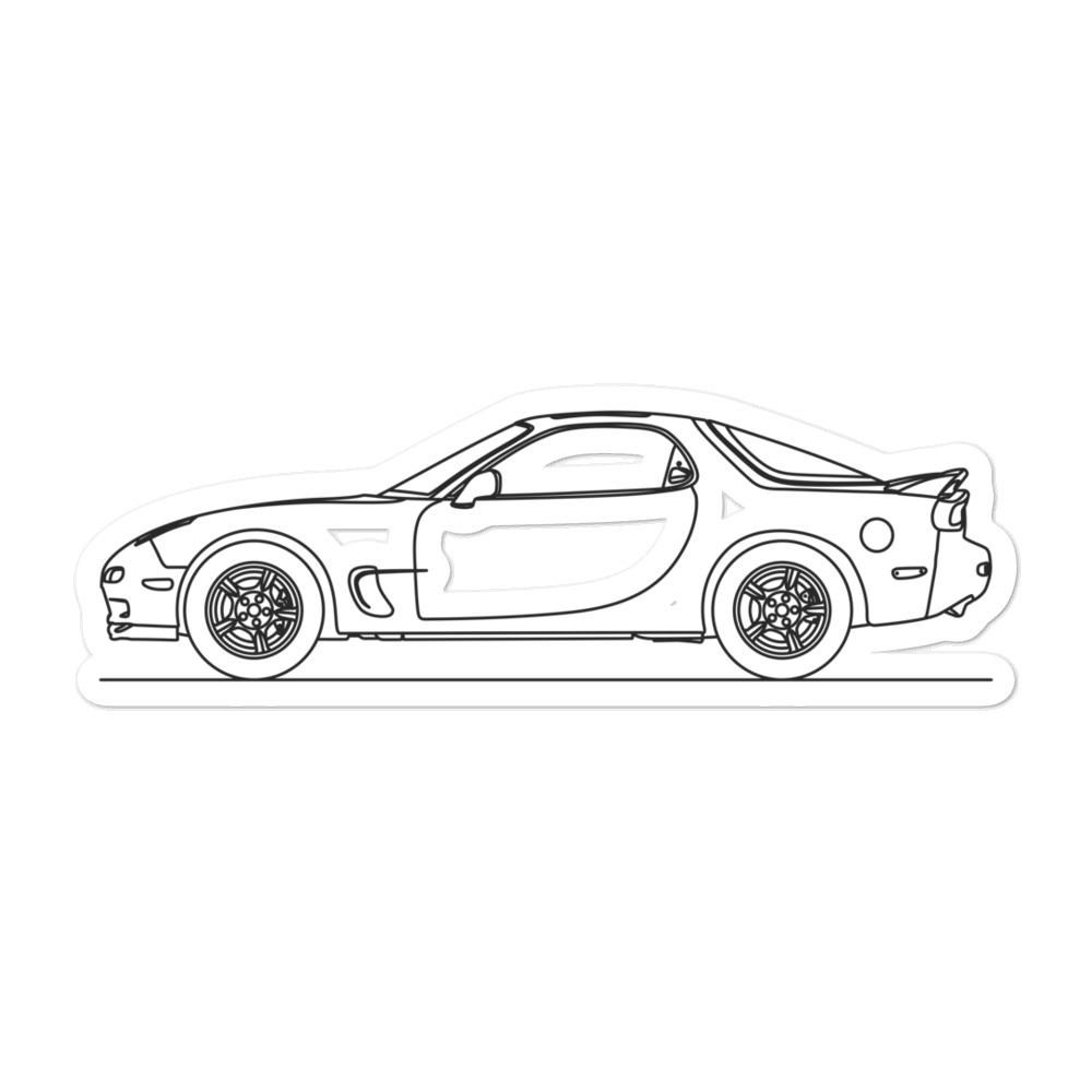Mazda RX-7 FD Outline sticker on display