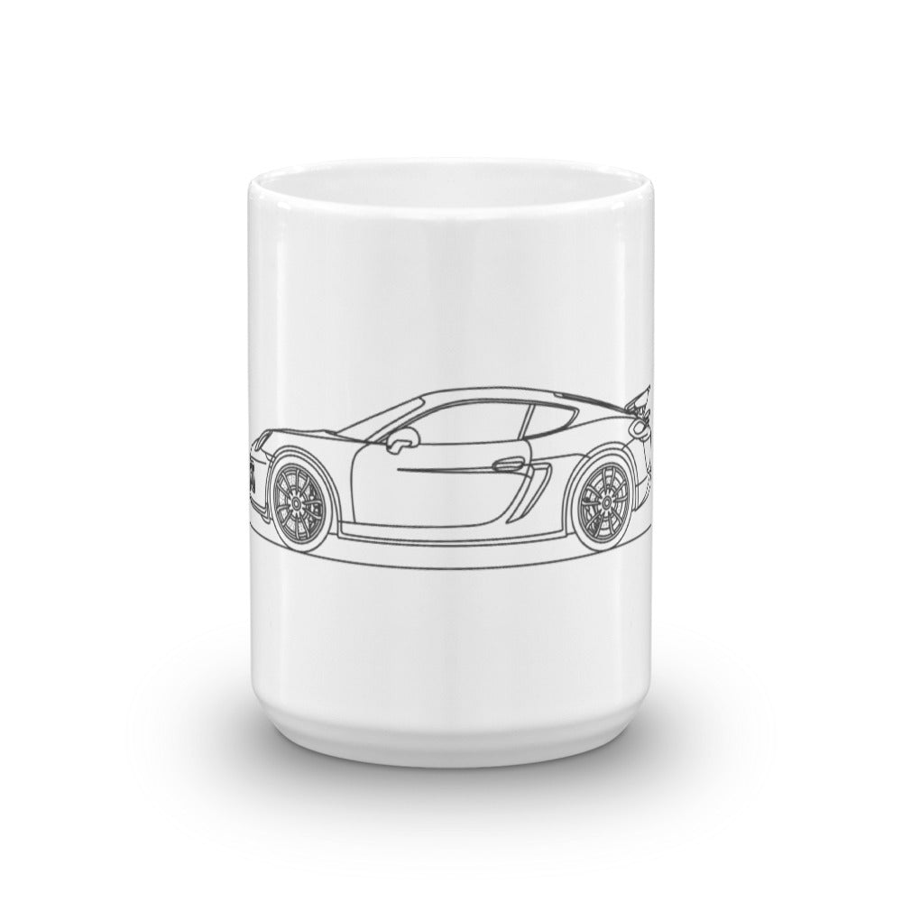 Porsche Cayman GT4 981 mug on display