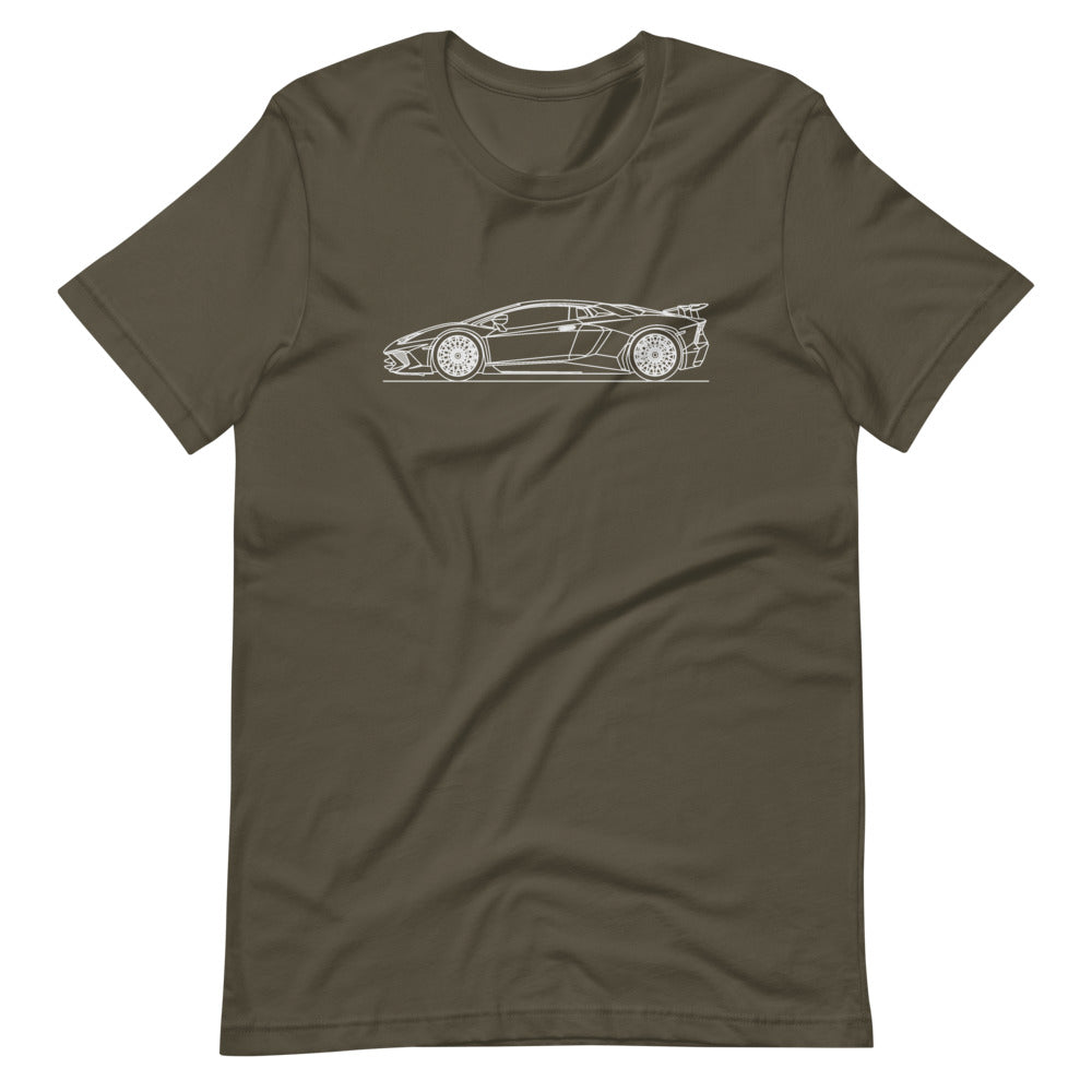Lamborghini Aventador SV t-shirt design displayed