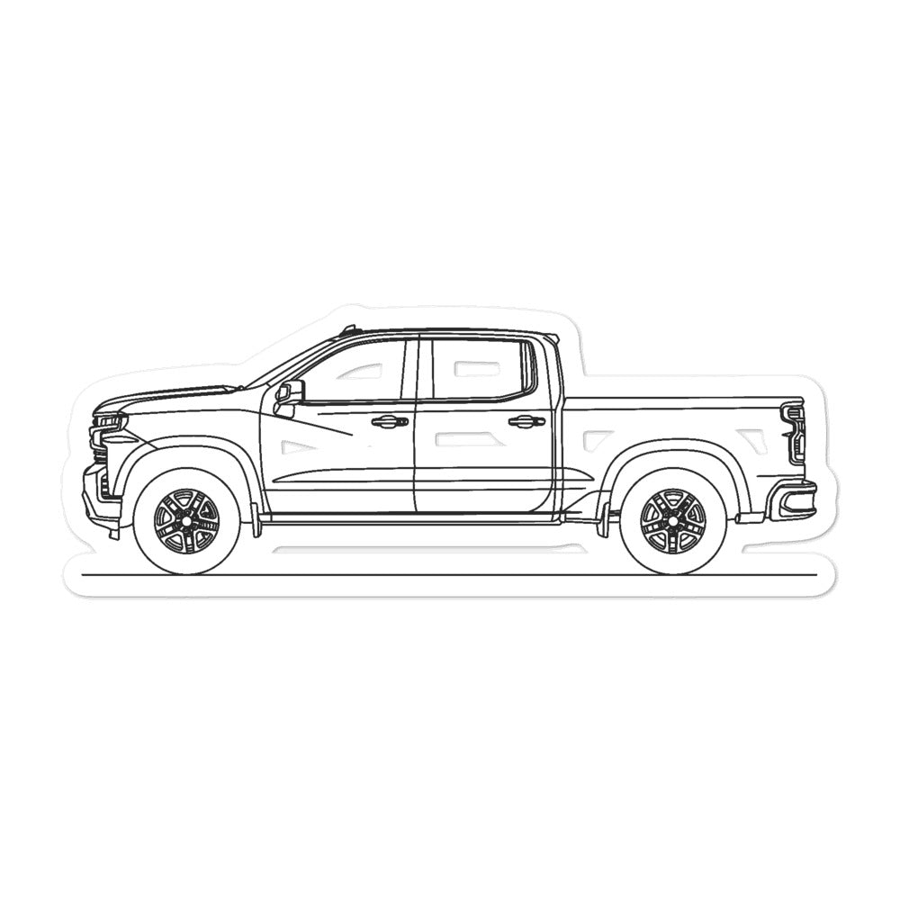 Chevrolet Silverado LT 5th Gen Outline sticker design