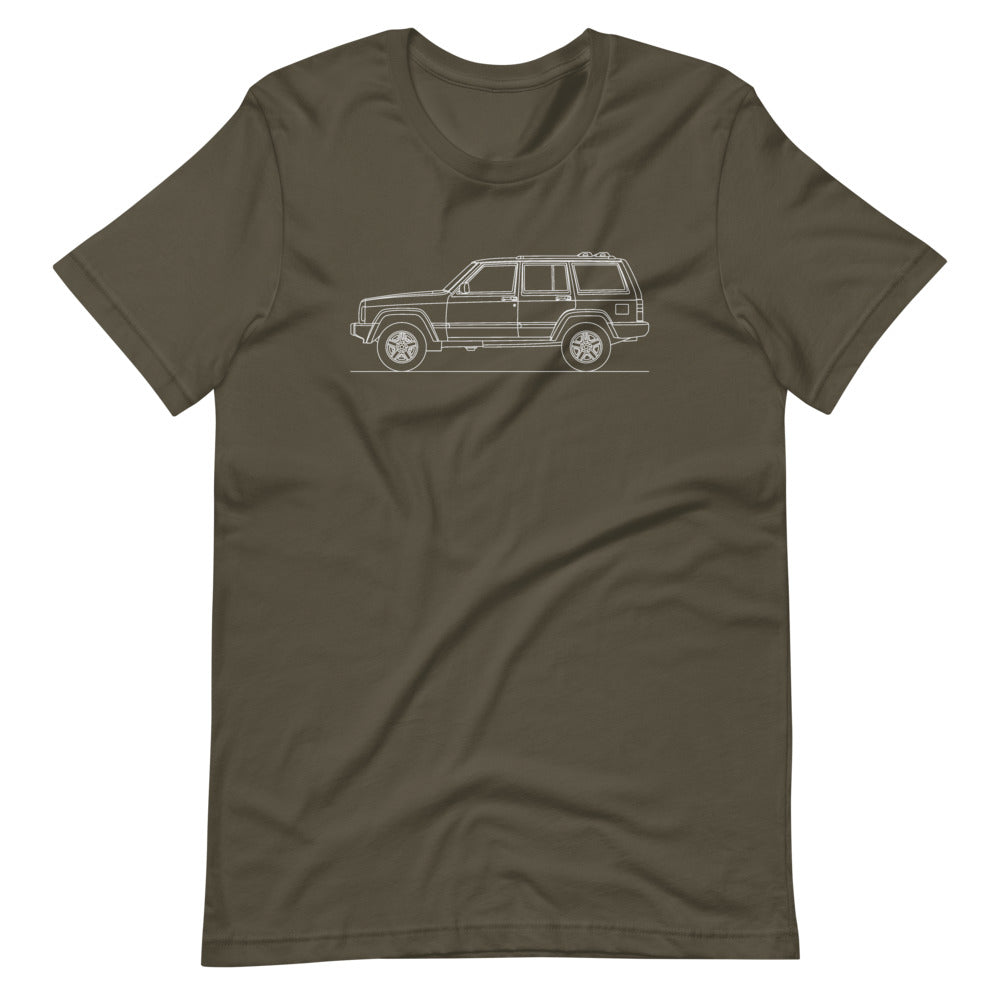 jeep cherokee xj t-shirt design on display