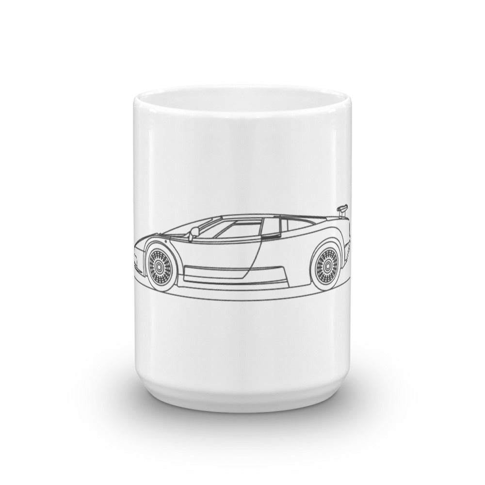 Bugatti EB110 mug displayed in stylish design