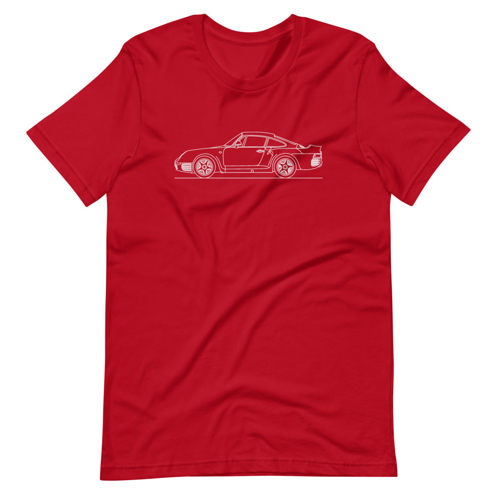 Porsche 959 T-shirt Red - Artlines Design
