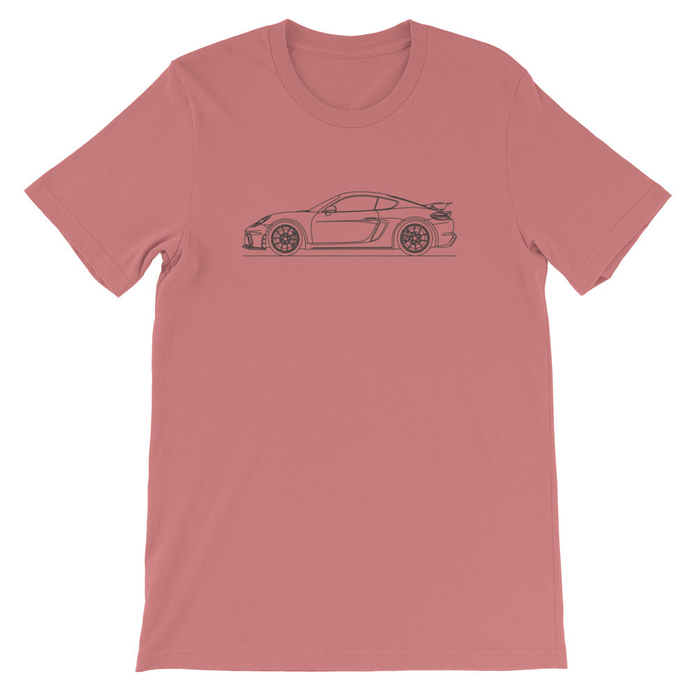 Porsche Cayman GT4 718 T-shirt Mauve - Artlines Design