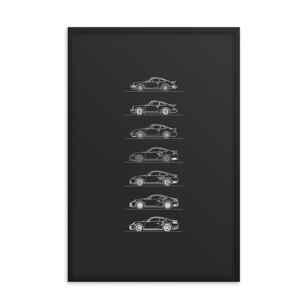 Porsche 911 Turbo Evolution Framed - Artlines Design