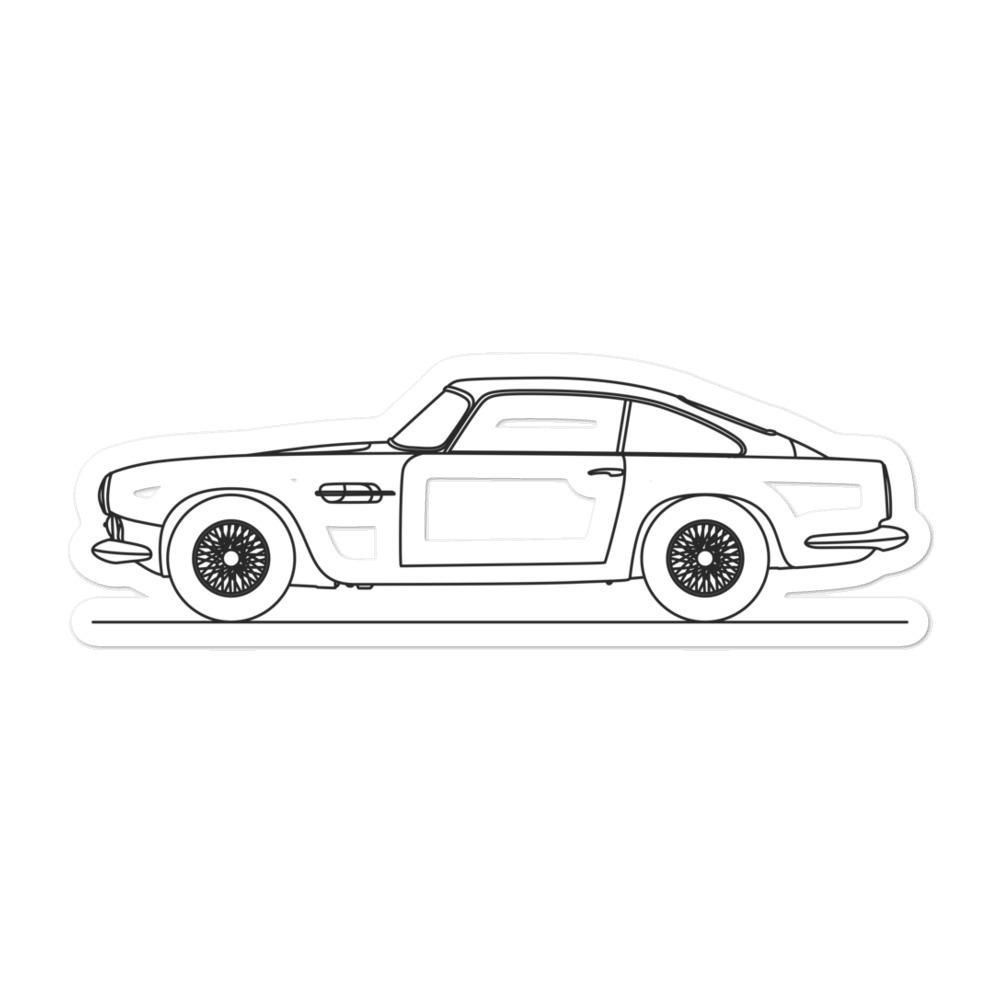 Aston Martin DB4-GT Outline sticker on display