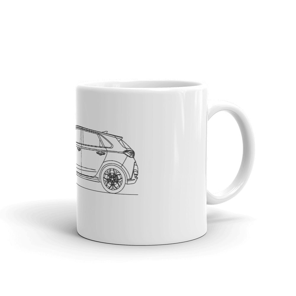 Hyundai Elantra GT N-Line silhouette coffee mug