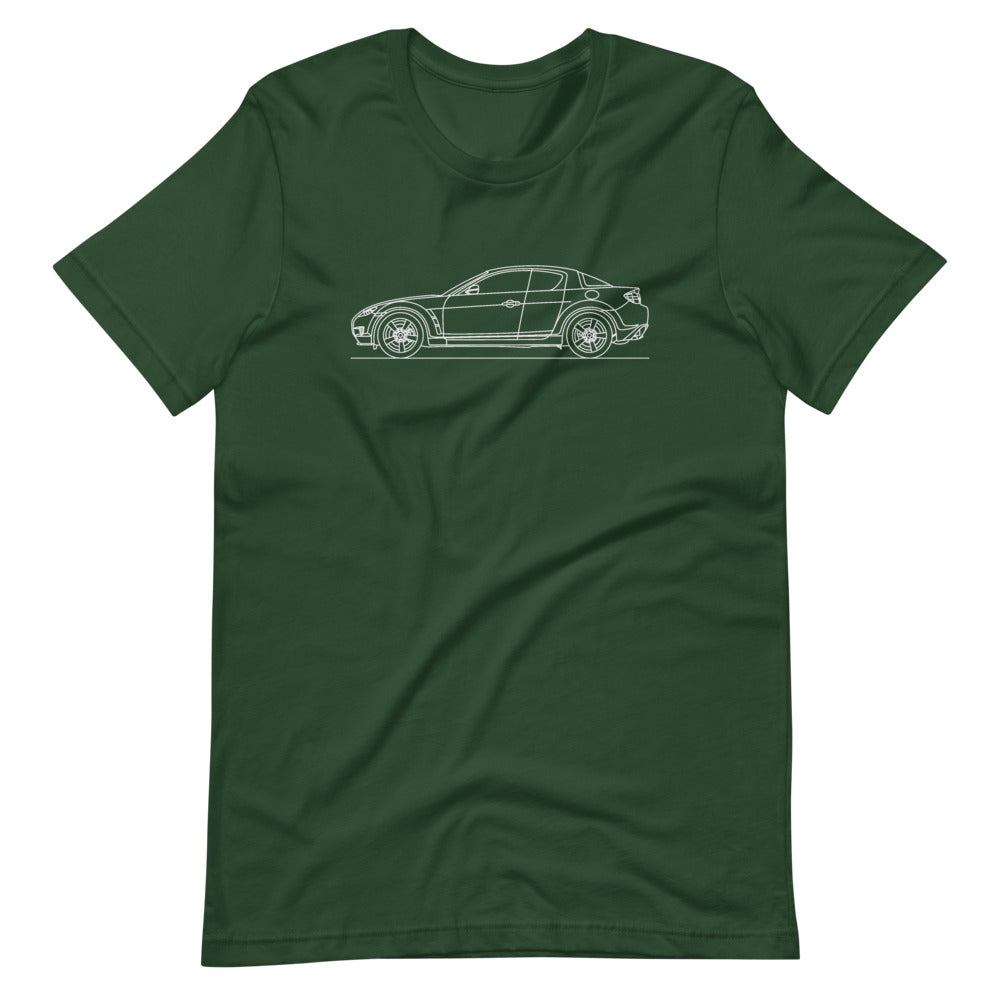 Mazda RX-8 SE3P t-shirt design displayed clearly