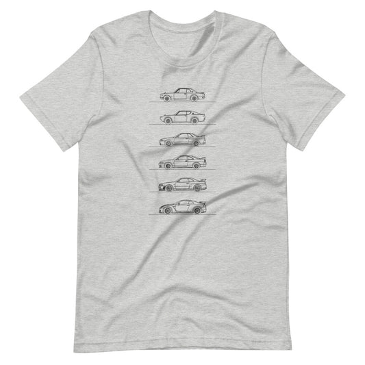 Nissan GT-R outline on a stylish t-shirt