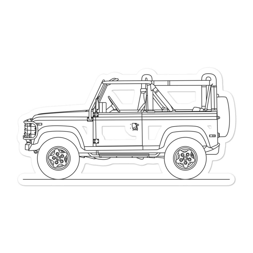 Land Rover Defender 90 Open Top Sticker - Artlines Design