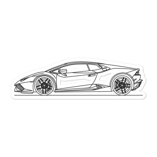 Lamborghini Huracán Silhouette sticker on display