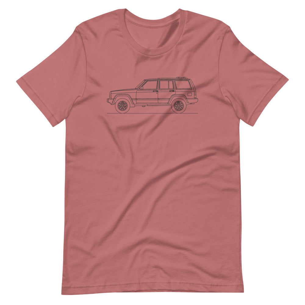 Jeep Cherokee XJ silhouette T-shirt design displayed