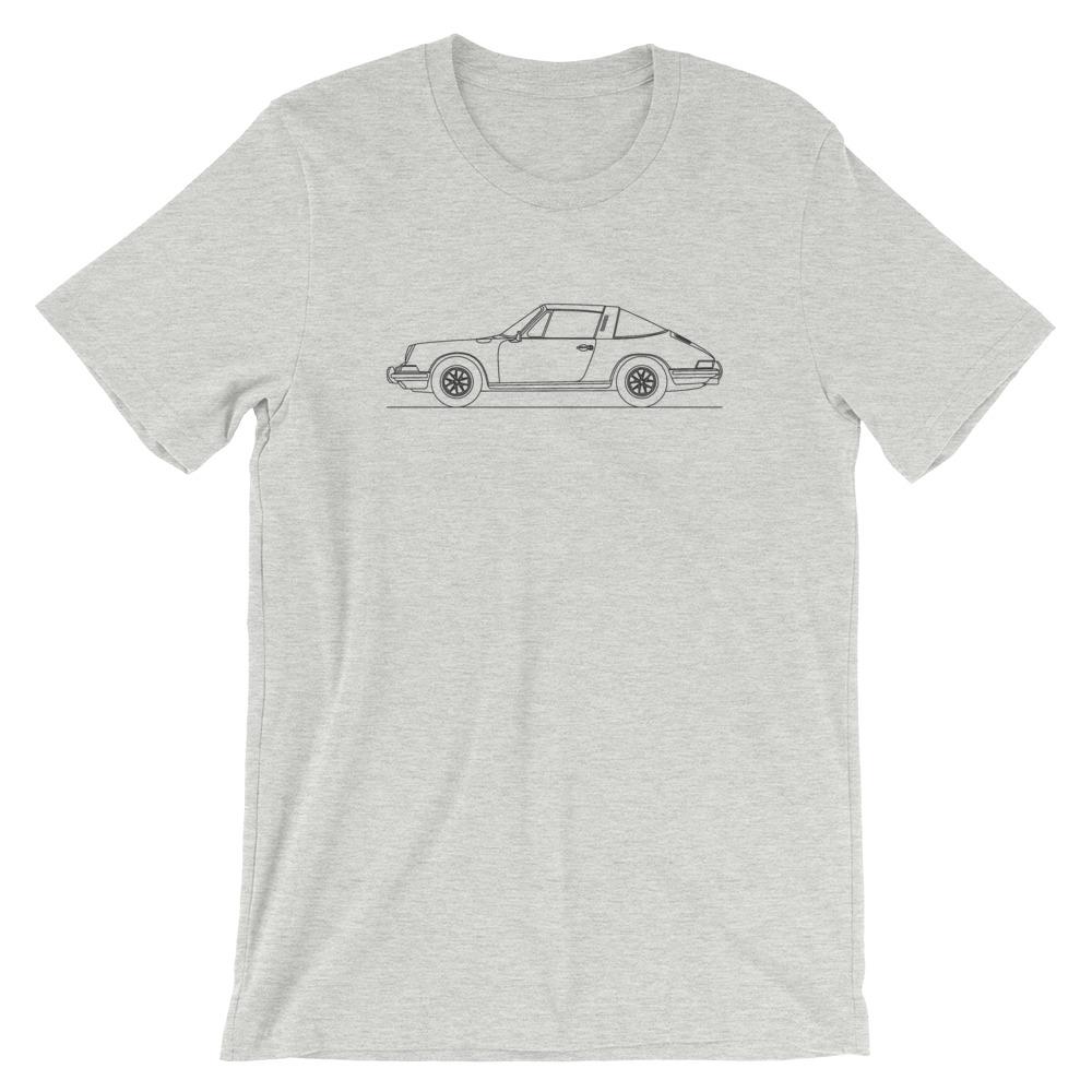 Porsche 911 Targa t-shirt displayed on plain background