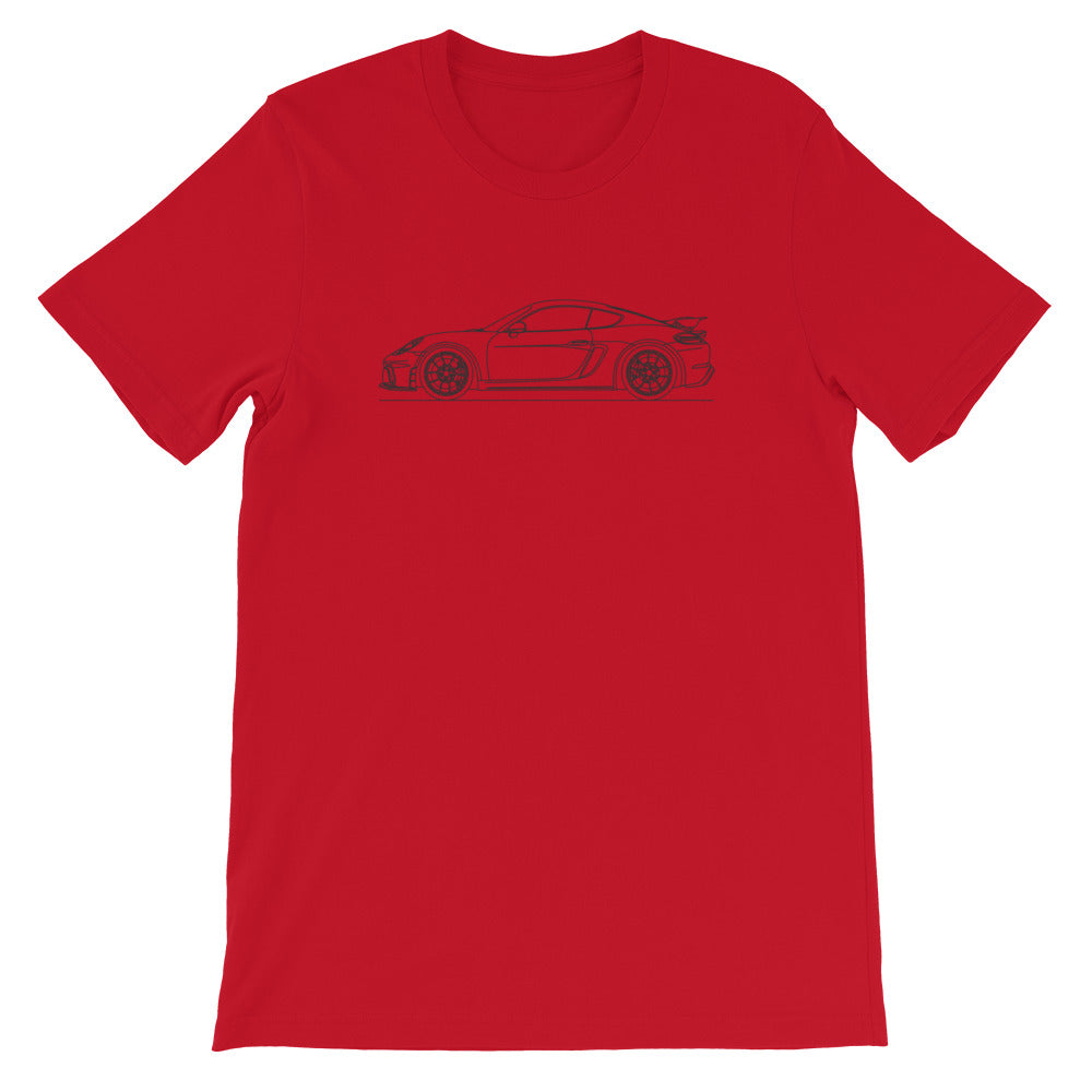 Porsche Cayman GT4 718 T-shirt Red - Artlines Design