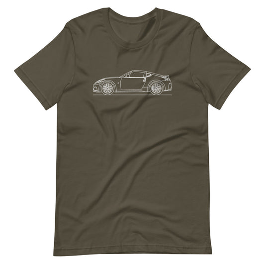 Nissan 370Z Nismo outline T-shirt design displayed