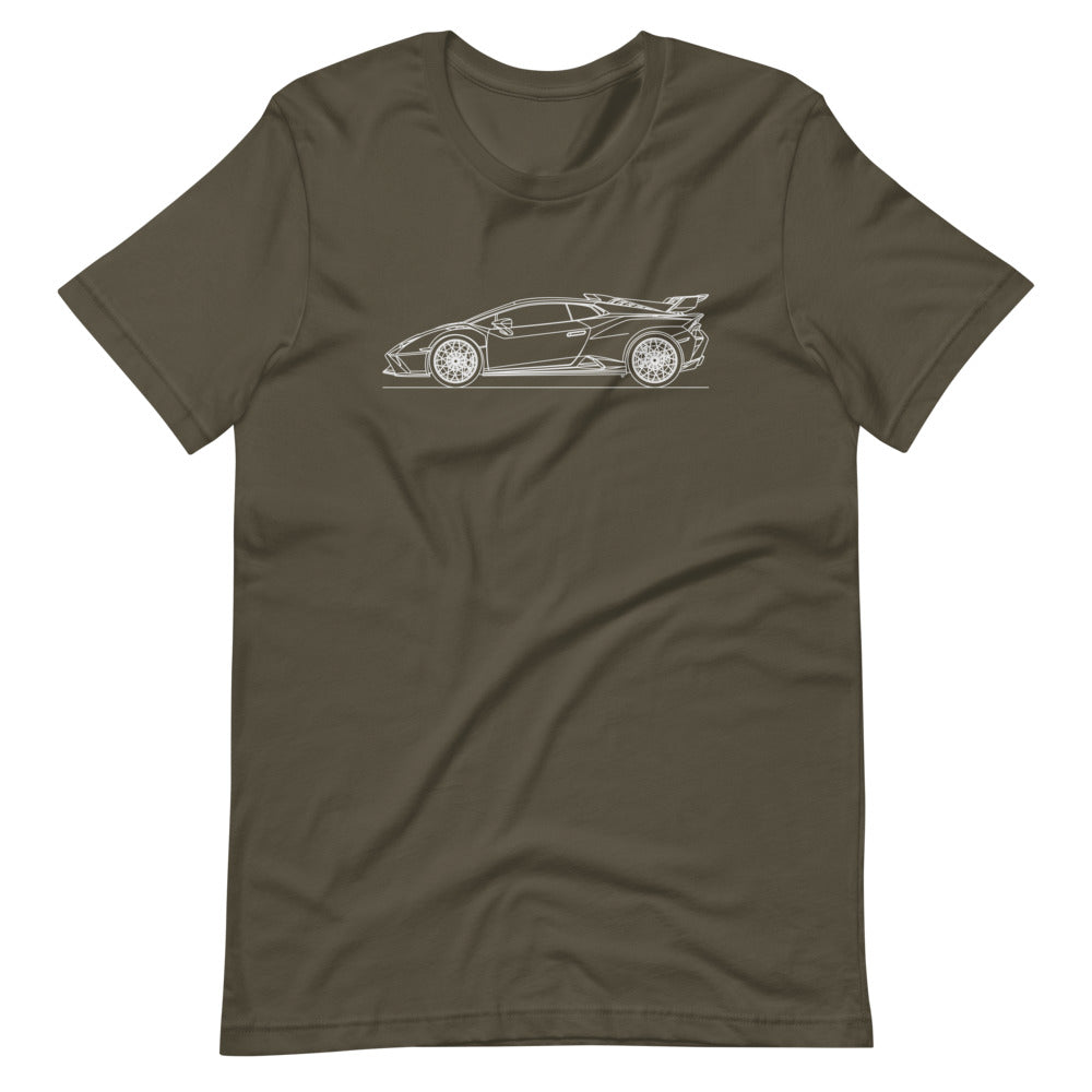 Lamborghini Huracan STO t-shirt design displayed