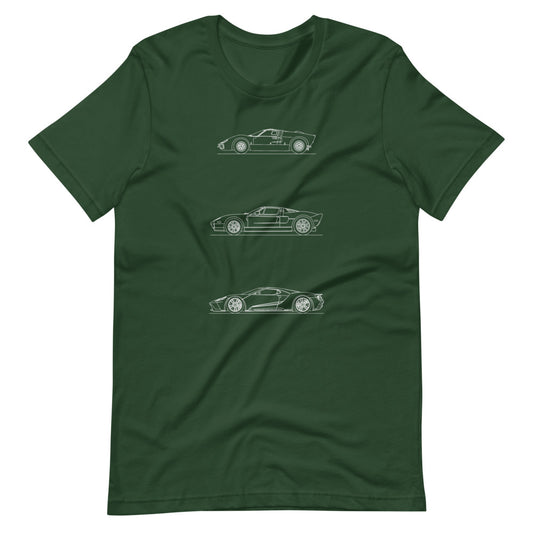 Ford GT silhouette graphic on a t-shirt